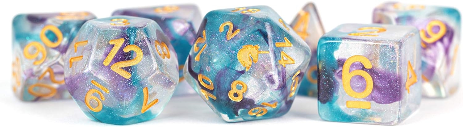 Unicorn Resin Poly Dice Set: Fancy FAE (7)