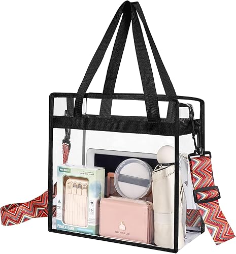 Vista 74 de BAGAIL Bolsas transparentes aprobadas para estadios con cierre de cremallera, bandolera bandolera con correa ajustable