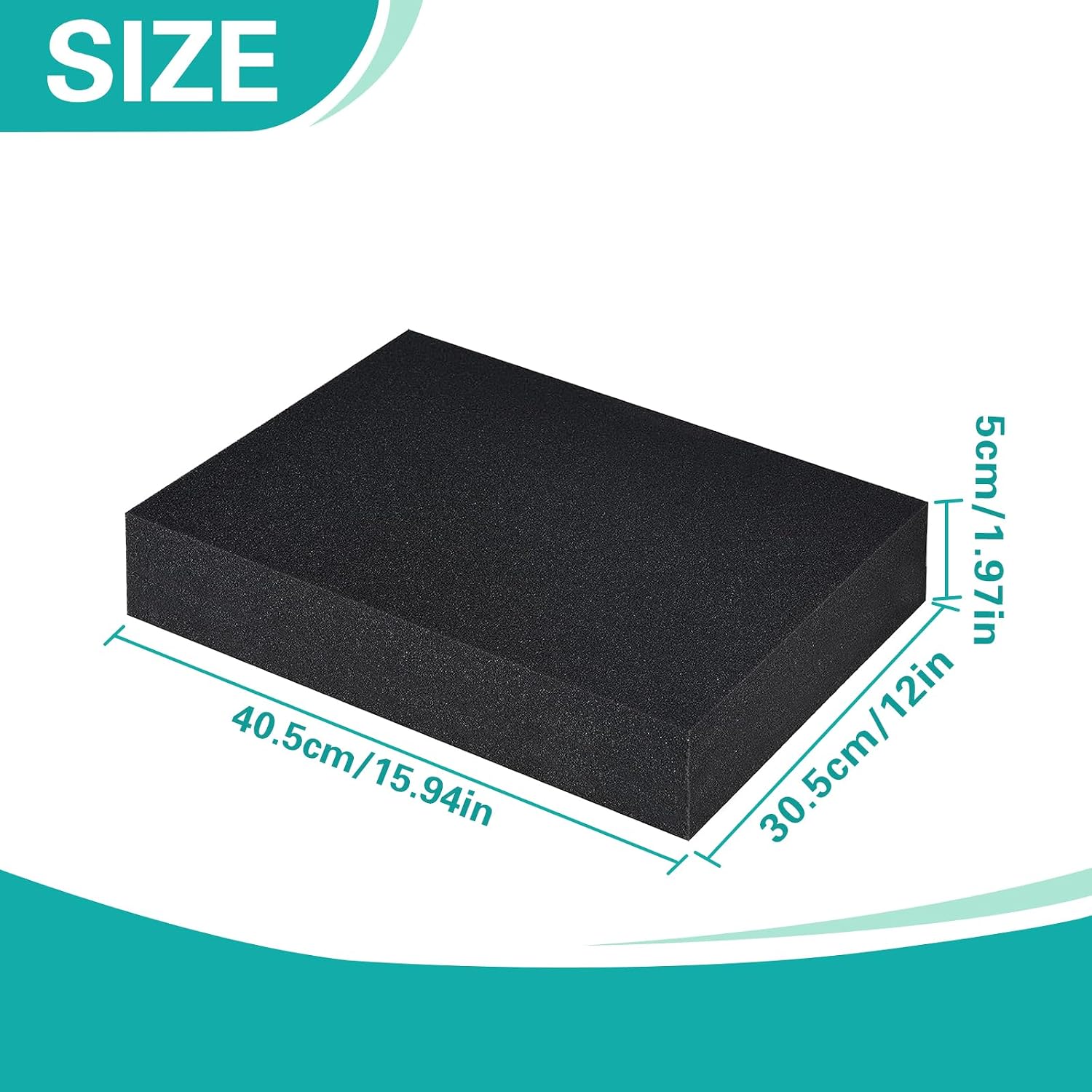 2 Pack Pottery Foam Table Runner, Black Sponges Tools, 16 x 12 x 2 Inch Pottery Foam Pad for Painting Glazing Pressing Absorbent Cleaning Handbuilding Craft Making
