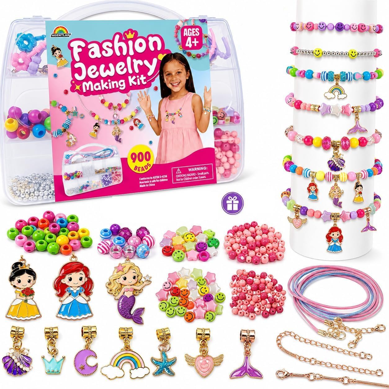 AGENTLAN Bag Charm Kit, DIY Key Chain Making Kit with Paracord