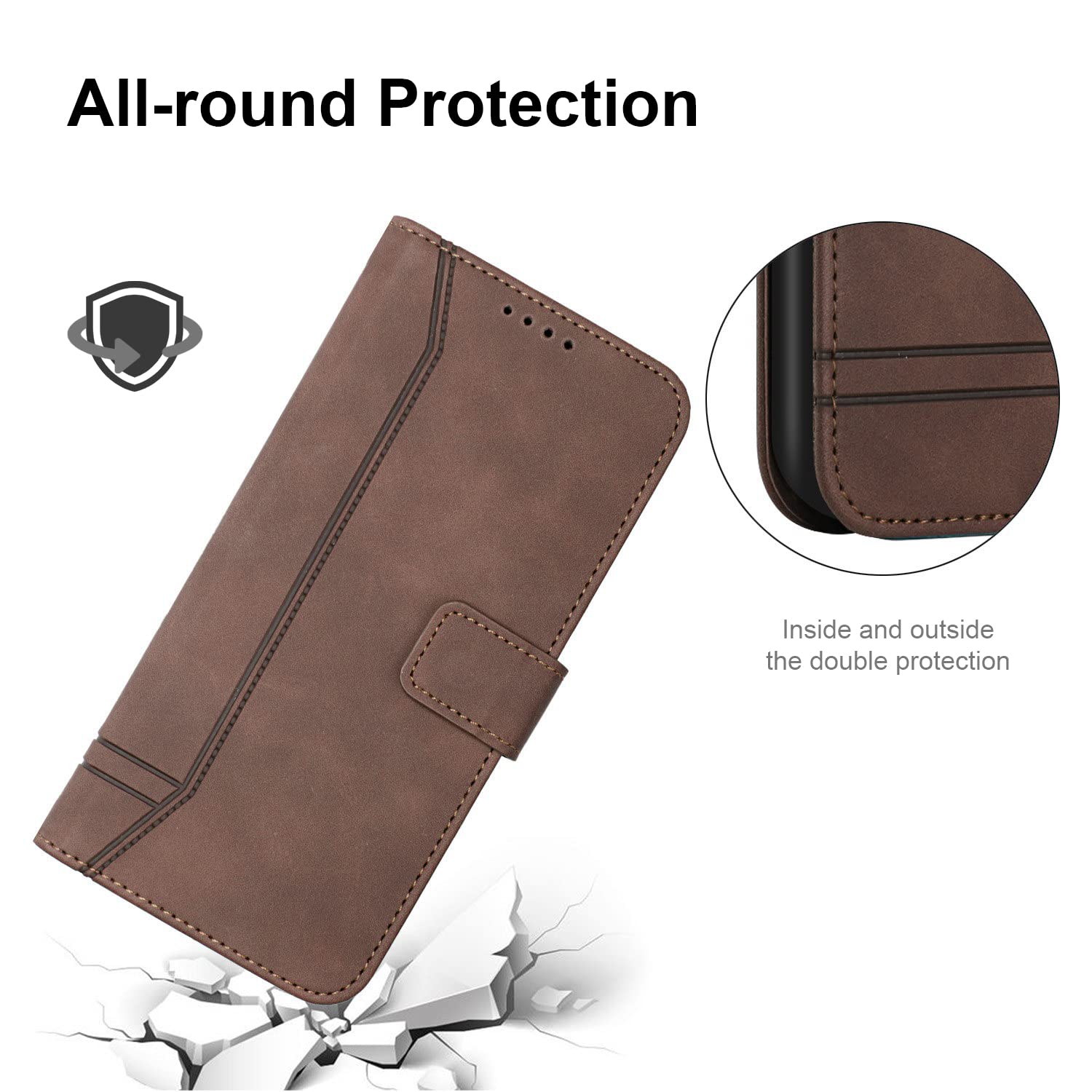 AKABEILA Leder Flip Case Für Motorola Edge 50 Neo 5G – Mit Kartenfach & Standfunktion, Magnetisch