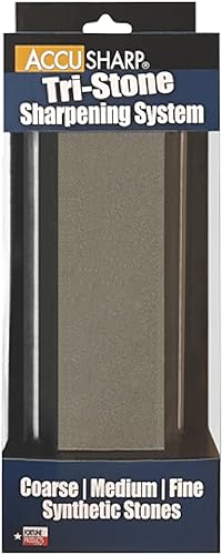 Miniatura 2 de AccuSharp Sistema de afilado de cuchillos y herramientas de piedra – Kit de afilador de cuchillos de tres piedras con base de agarre de goma