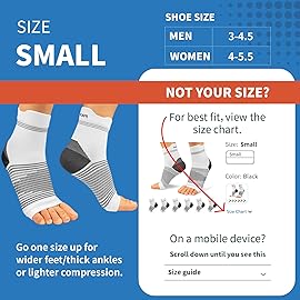 Plantar Fasciitis Sock (6 Pairs) for Men and Women, Compression Foot Sleeves with Arch and Ankle Support (White, Small)