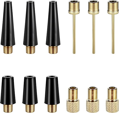 TIESOME Kit de repuesto de 12 agujas de bomba de bola, agujas de bola para bomba de aire, accesorios de boquilla, inflador, adaptador de aguja para
