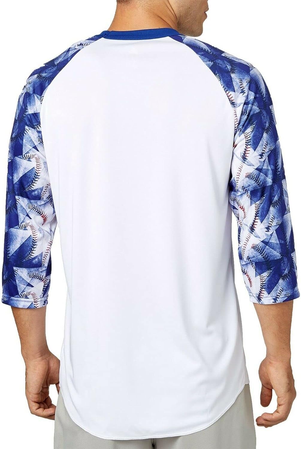 adidas Men's Triple Stripe Printed ¾ Sleeve Baseball Shirt