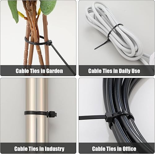 Miniatura 6 de 500 bridas grandes de nailon de 16 pulgadas con resistencia a la tracción de 60 libras, autobloqueante para uso en granjas en interiores y