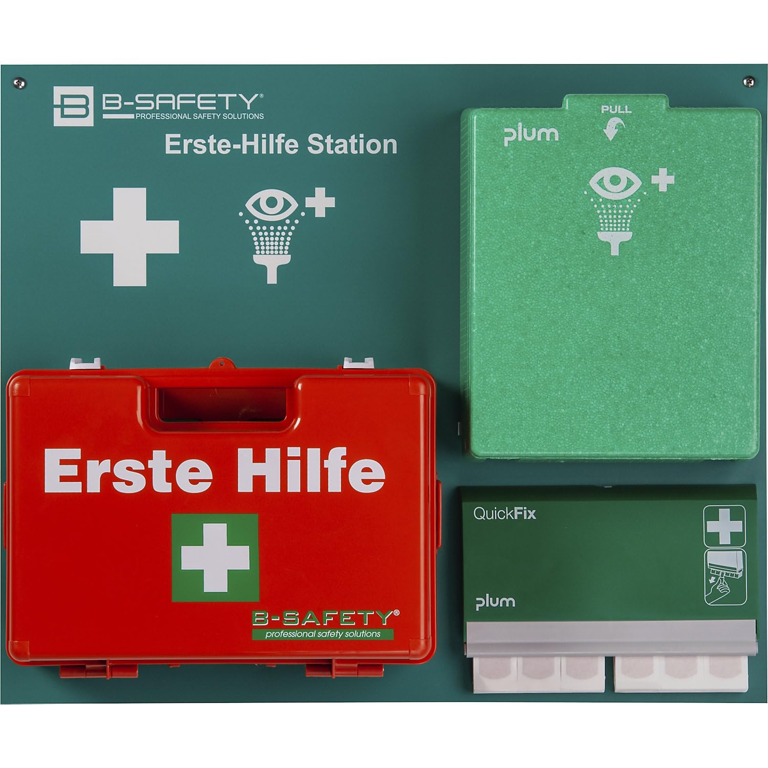 kaiserkraft | Erste-Hilfe-Station | CLASSIC No 1, inkl Augenspülflaschen, Pflaster, Erste-Hilfe-Koffer