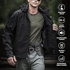 Springfield 45 XD Holster, OWB Holster Fit Springfield XD 4\'\' Service Model 9MM/.40 S&W/.45 ACP. Outside Waistband Carry Paddle Holster. Adjustable Cant - Right Hand Black