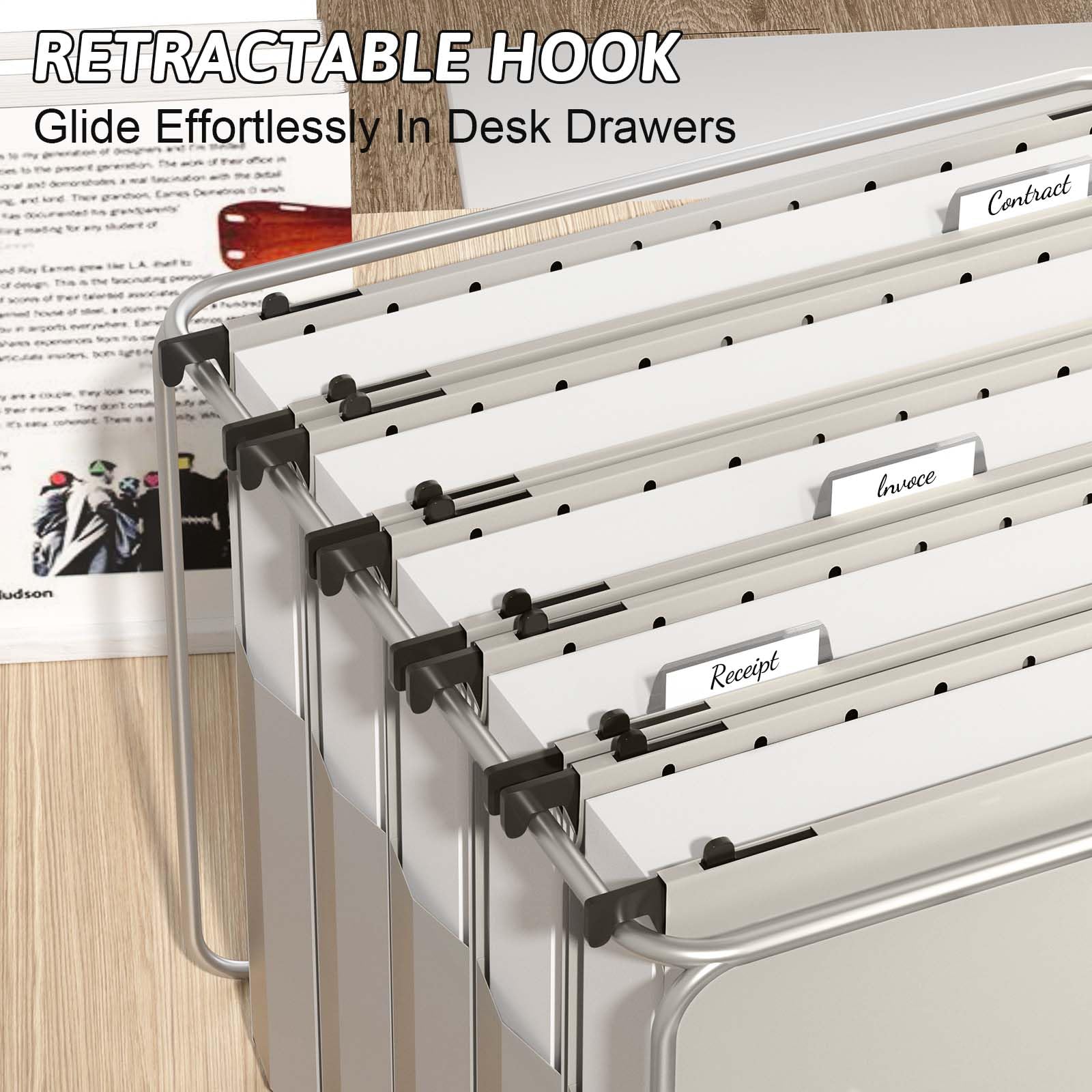 Carpeta colgante de plástico de capacidad extra, tamaño carta, paquete de 12 carpetas colgantes reforzadas, diseño expandible lateral, expansión resistente de 2 pulgadas, organizador colgante
