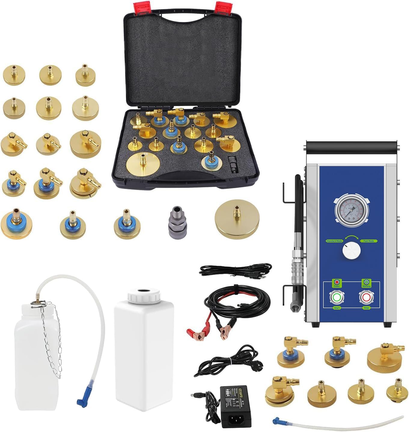 BELEY 2L Automatic Brake Bleeder Kit with Pressure Monitoring Gauge & Avoids Air