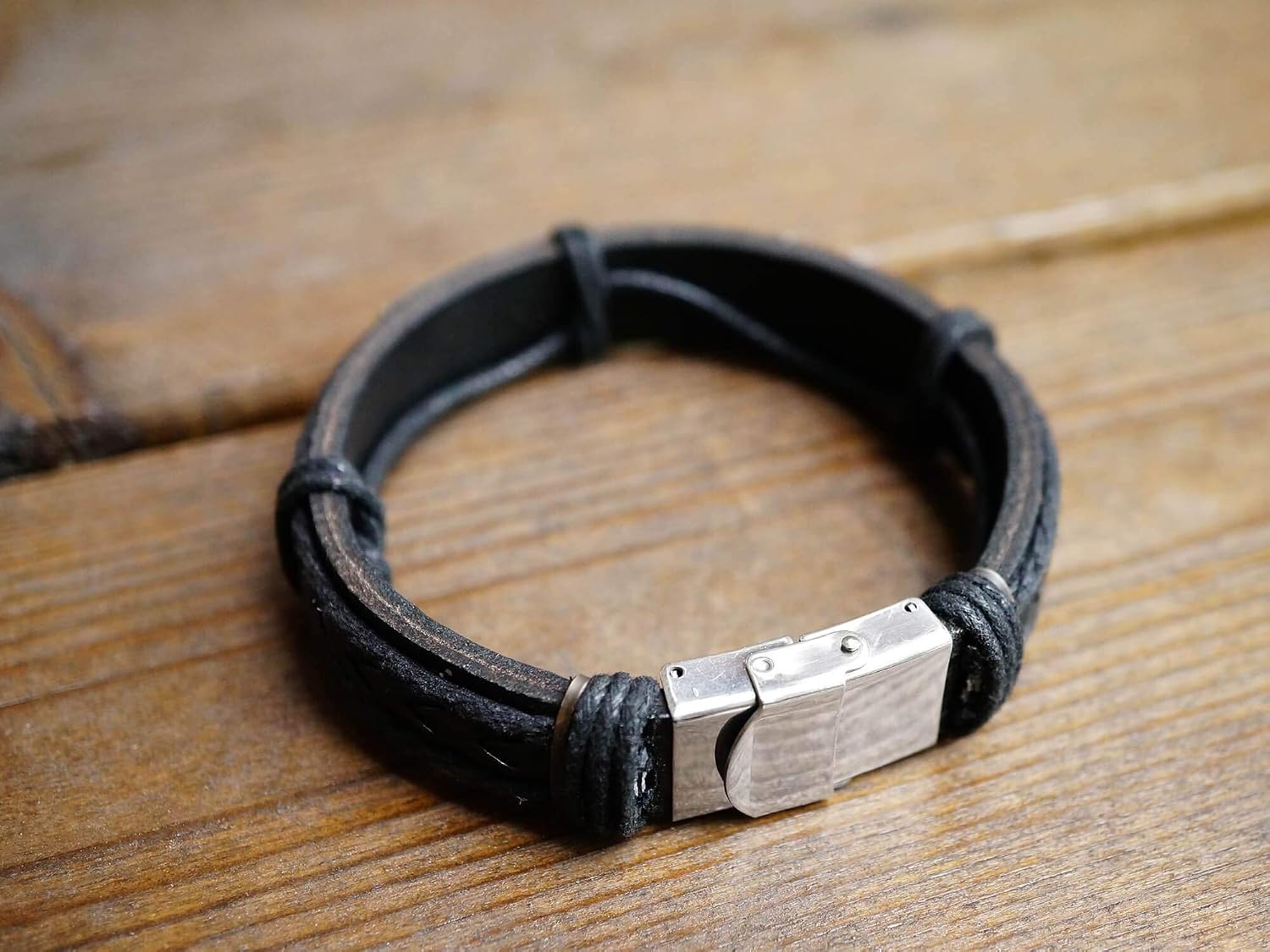 In Memory of Dad Jewelry, Personalized Memorial Bracelet for Daughter, Brass Leather Cuff