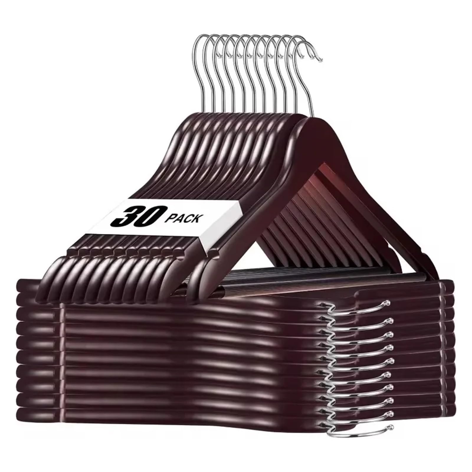Clothes Hangers Wooden Hangers 30 Pack Wood Clothes Smooth Finish Coat
