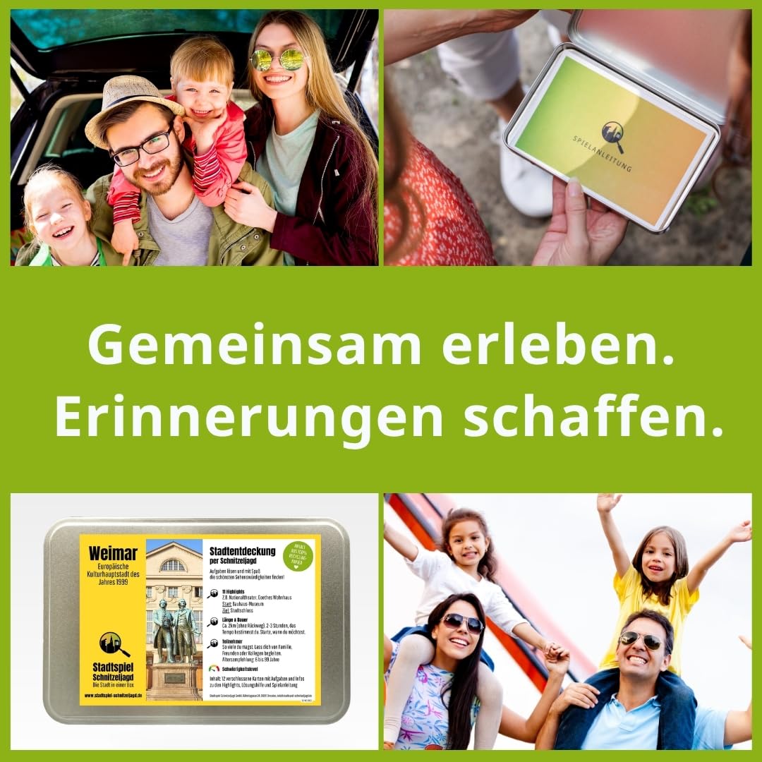Stadtspiel Schnitzeljagd Weimar - Entdeckertour | Stadtrallye durch Weimars Altstadt – Erlebnisgeschenk für Touristen & Einheimische, Teamevents