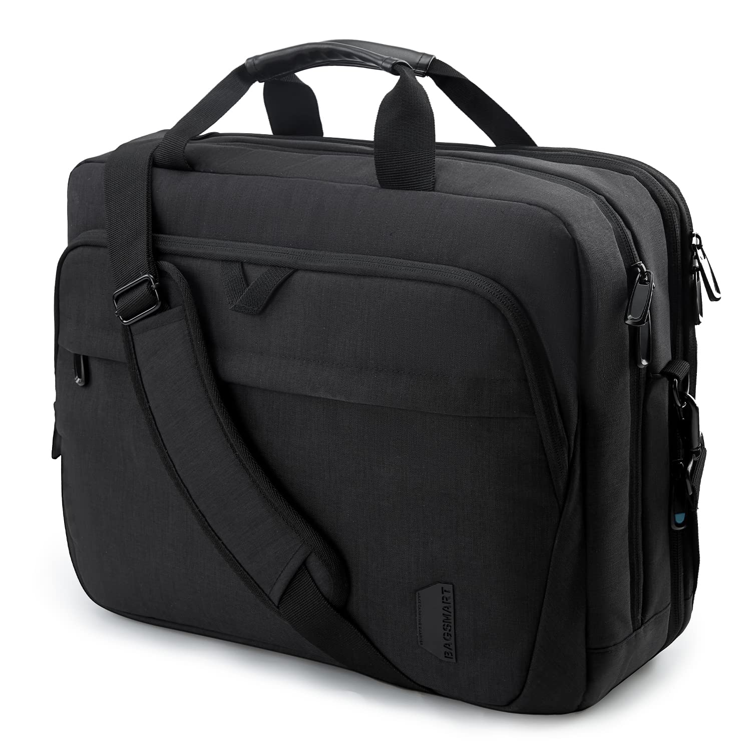 bagsmart 17,3-Zoll-Laptoptasche, Erweiterbare Aktentasche, Computertasche für Herren und Damen, Laptop-Umhängetasche, Arbeitstasche, Geschäftsreisen, Büro, Abschließbar