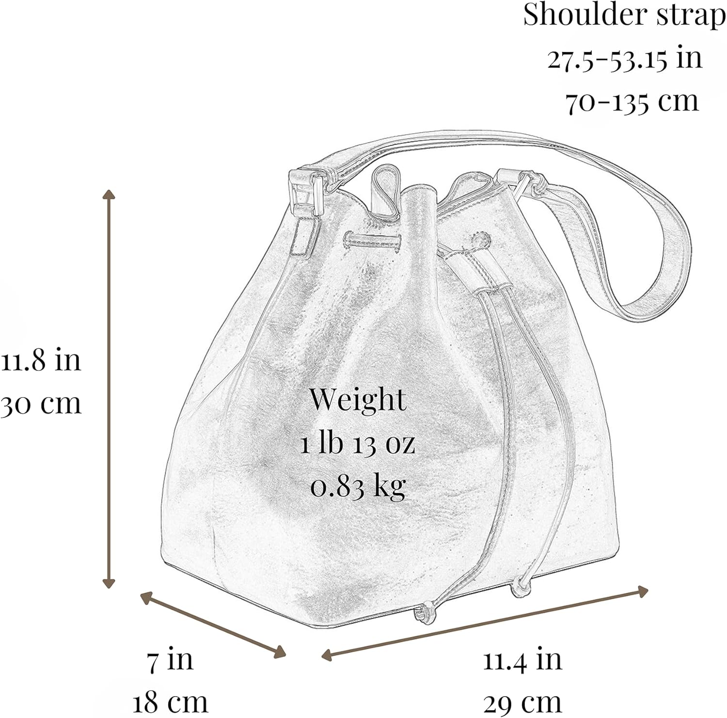 Time Resistance Leather Bucket Bag - Full-Grain Leather Handbag for Women - Italian Handmade Shoulder Bag - Image 6