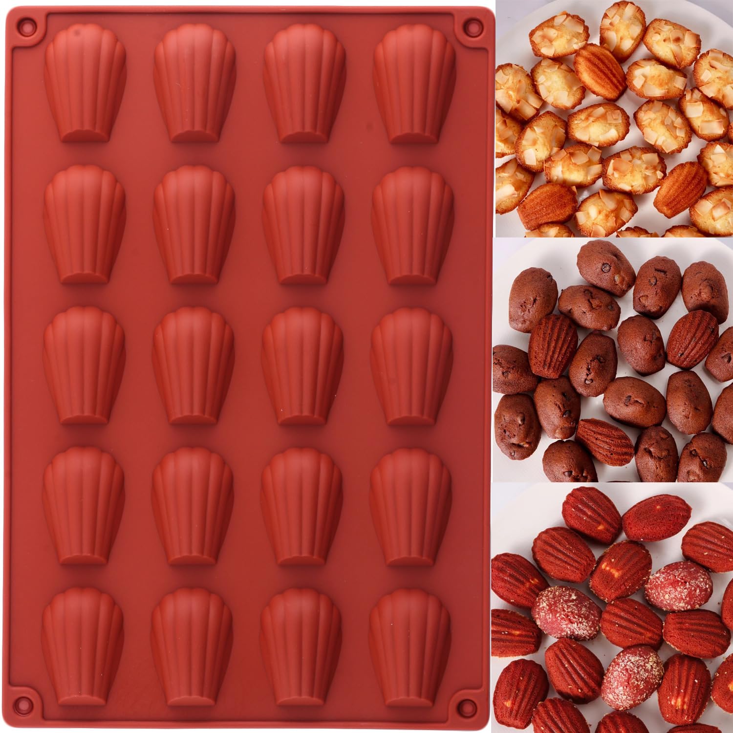 Photo 1 of YIMINGMOLD 20 Cavity Madeleine Pans Molds Shell Silicone Chocolate Mold For Chocolate Cookie Candy