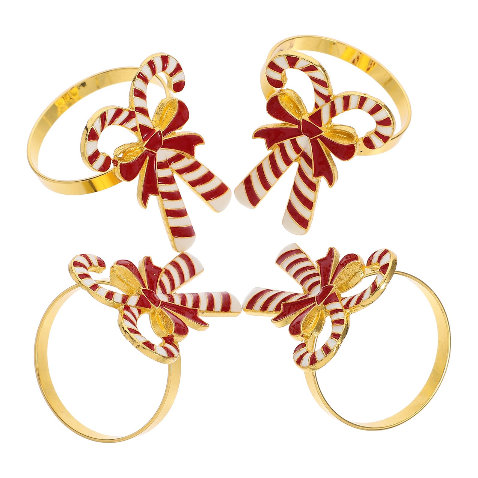 DOITOOL Set 4 Pezzi Portatovaglioli Natalizi in Lega a Forma di Fiocco Fibbie Decorative per Tovaglioli Anelli per Tovaglioli per Decorazioni Tavola Feste di Natale