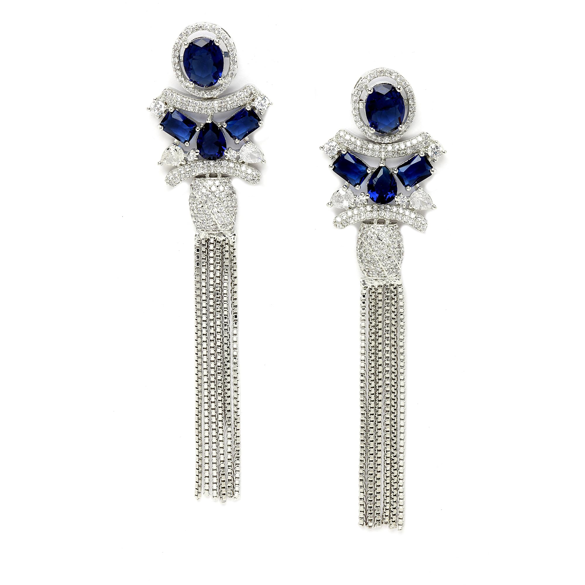 Zeneme Rhodium Plated Contemporary Drop Earrings (Style_06) (B0BQBKP9V8) Amazon Price History, Amazon Price Tracker