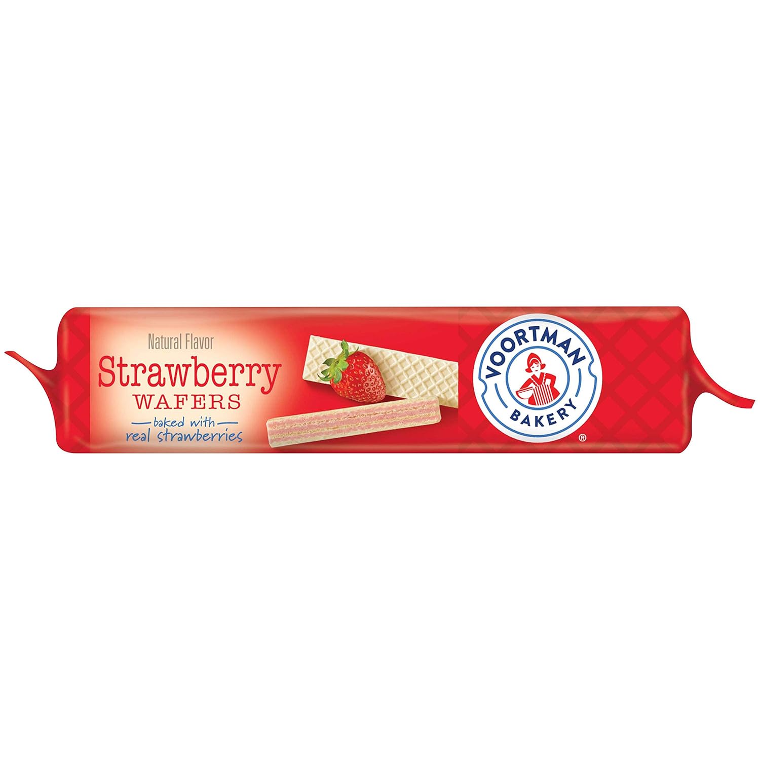 Voortman Bakery Strawberry Wafers, Mega Size, 5.17 oz, Case of 9