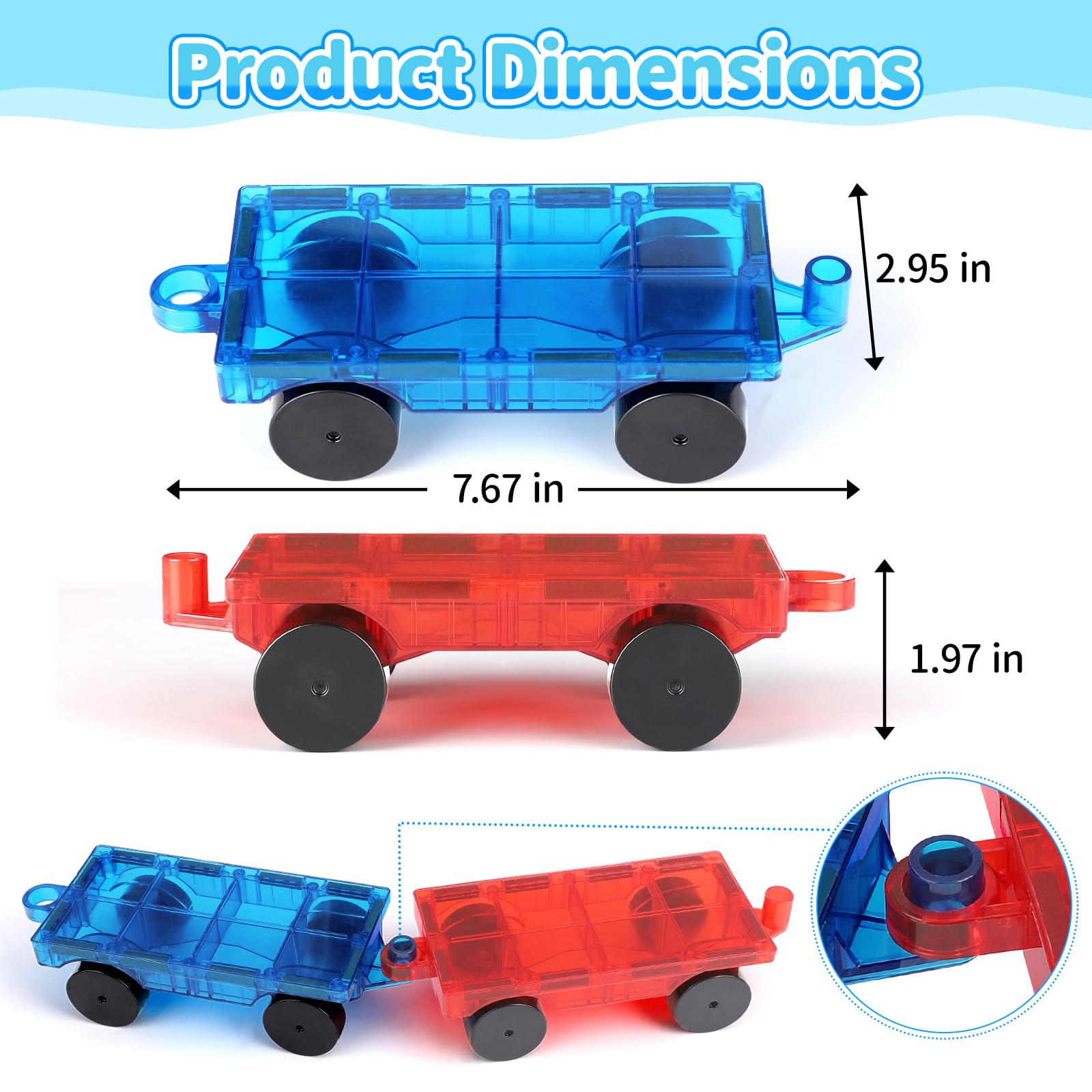 ZHANGXIN Costruzioni Magnetiche Giochi Bambini,Piastrelle magnetiche Espansione Auto Buidling Blocks Set, STEM Giocattoli per 3 4 5 6 7 8 + Anni Ragazze Ragazzi Magnete Mattoni Camion