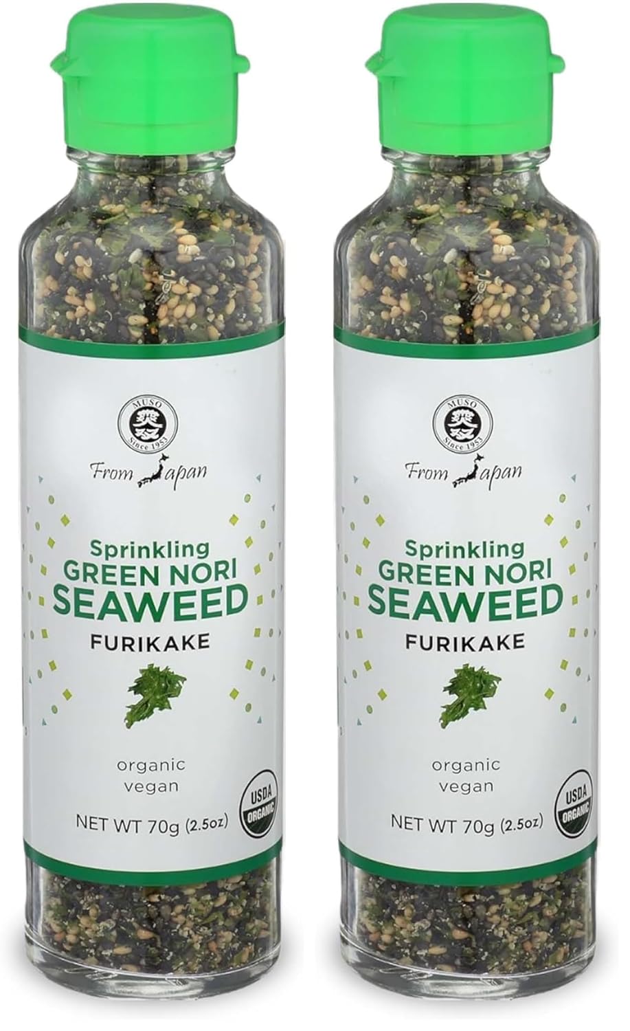 Muso From Japan Sprinkling Umeboshi Furikake, No Additives, Vegan Friendly, USDA Certified Organic, 2.4 Ounce (Pack of 6)