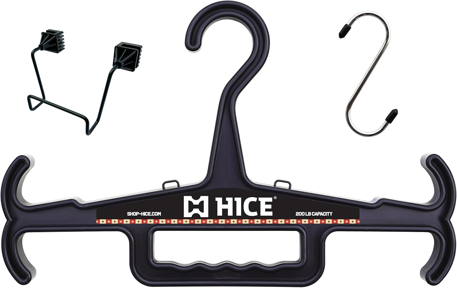 HICE - Titan Hanger + Headrest Mount | Original Heavy Duty Plate Carrier & Body Armor Hanger | 200 lb Load Capacity | Durable High Impact Resin | for Police, Military, Scuba & Tactical Gear (Black)