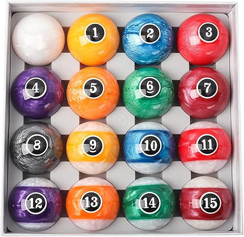 GSE - Juego de bolas de billar de tamaño reglamentario profesional de 2 14 pulgadas con billar de madera maciza, triángulo de 8 bolas y 9 bolas de