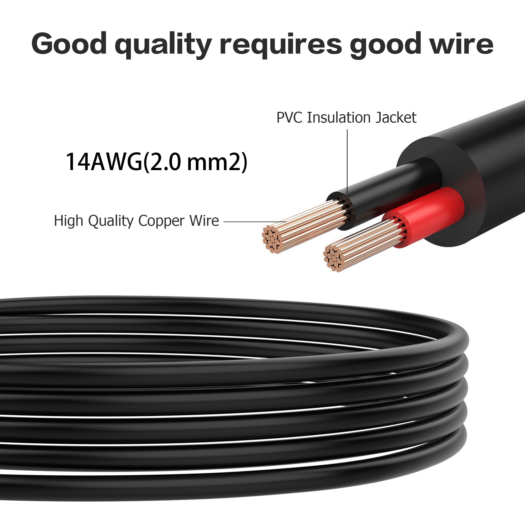 YAODHAOD Cavo caricabatterie da auto 12 V max 10 A 1,8 m, angolo retto DC 5,5 x 2,5 mm, 14 AWG, caricabatterie accendisigari per lettore DVD, router, GPS, fotocamera, CCTV