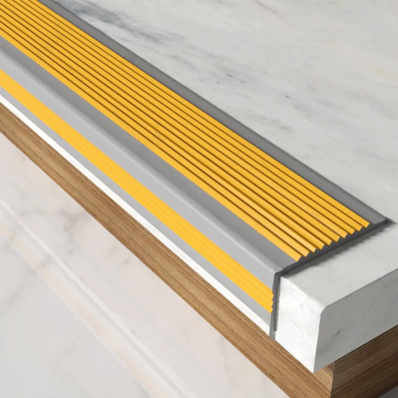 Profilo antiscivolo per gradini, autoadesivo, in PVC, materiale ignifugo e antiscivolo, per gradini, arancione, 6 x 3 cm, 10 m, migliora la sicurezza e la durata