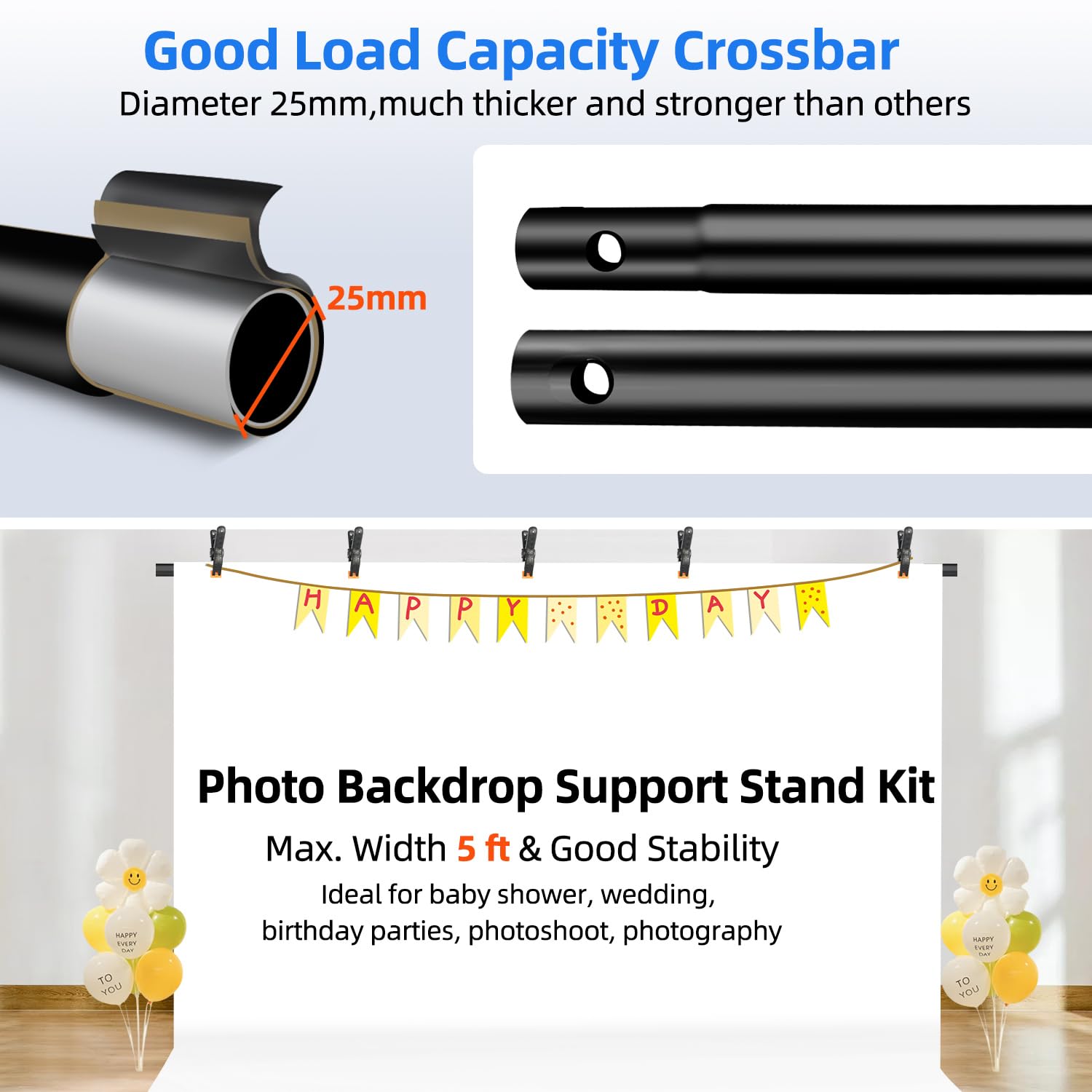 Hemmotop 7x5 Ft T Shape Photo Backdrop Stand Portable Green