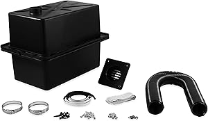 Camco 55371 Vented RV/Marine Battery Box, Standard - Protects Your RV or Marine Battery from Collisions and Contaminants - Holds (1) Group 24 Battery