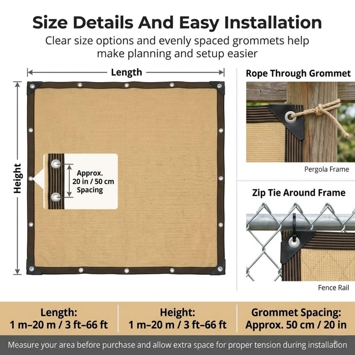 Malla Sombreo Beige 90% Protección UV, Toldo Vela Rectangular con Ojales Cada 50cm, Toldos Exterior Terraza, Tela Sombra Transpirable para Pérgola Jardín Valla Invernadero(3.5x4.5m)