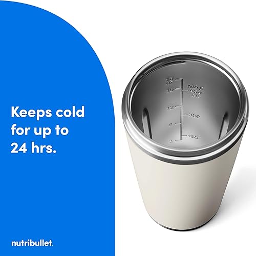 Miniatura 5 de nutribullet Batidora portátil con vaso aislante, inalámbrico, lino mate, NBPB50350LIN