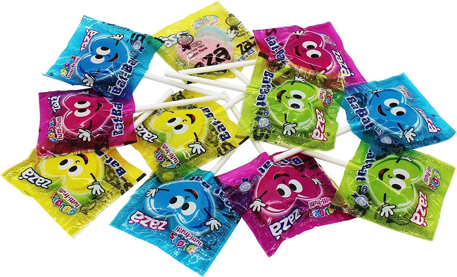 Zaza Bat-Bat Heart Lollipops Kosher - 300gram (Pack of 2) (Multi Color)