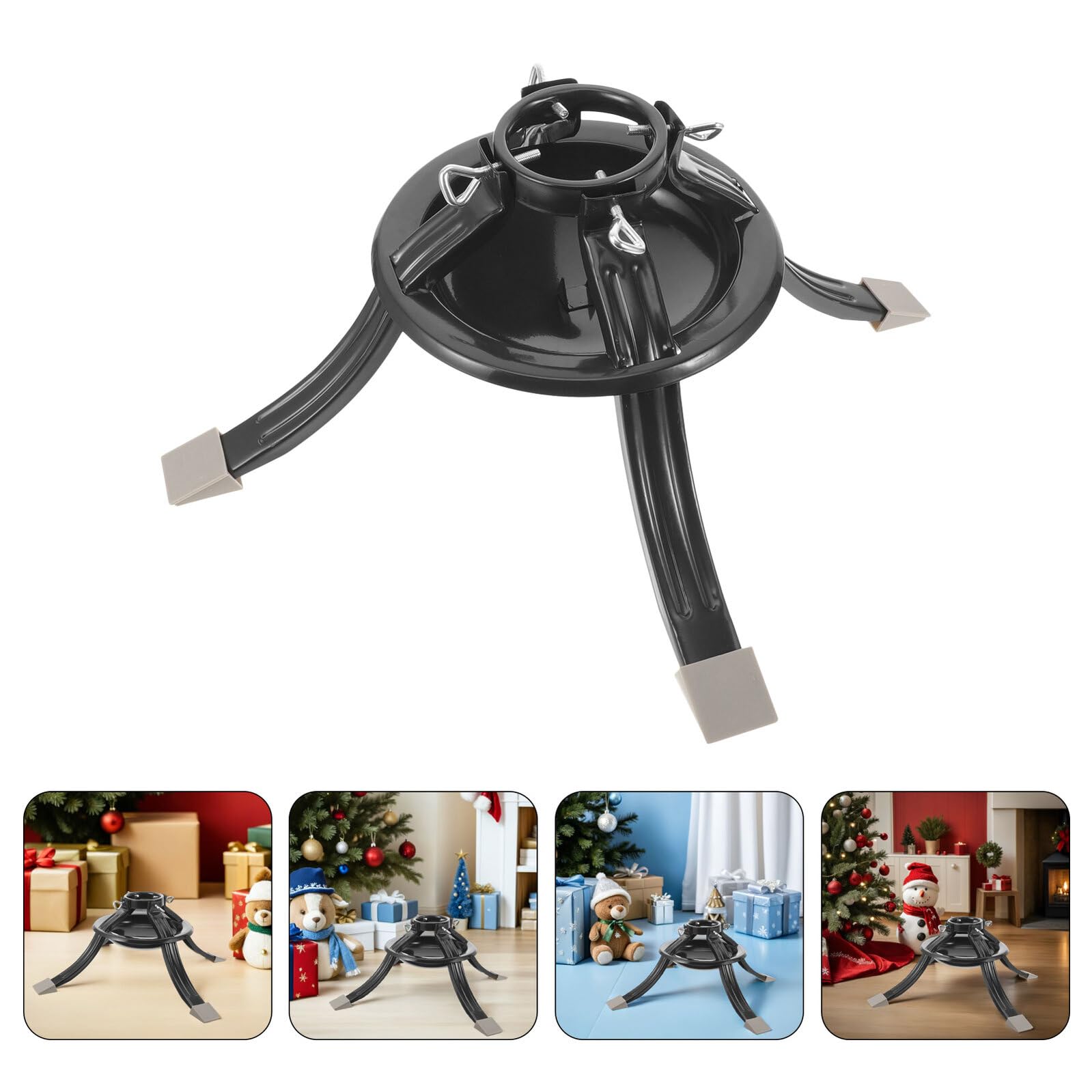Homoyoyo Base del Árbol de Navidad de Metal Soporte Circular Ajustable Soporte para Árbol Real para Decorar
