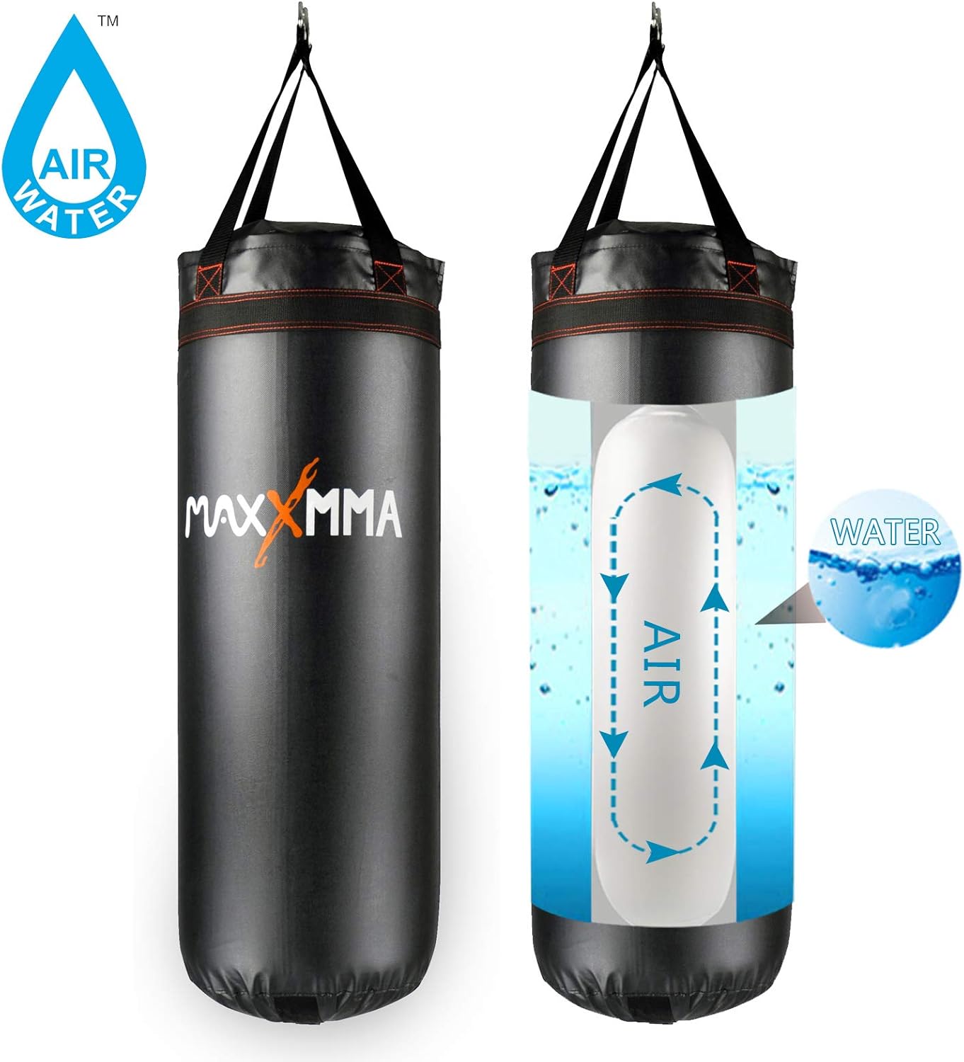 MaxxMMA 3 ft Water/Air Heavy Bag - Adjustable 70~120 lbs. : Sports & Outdoors
