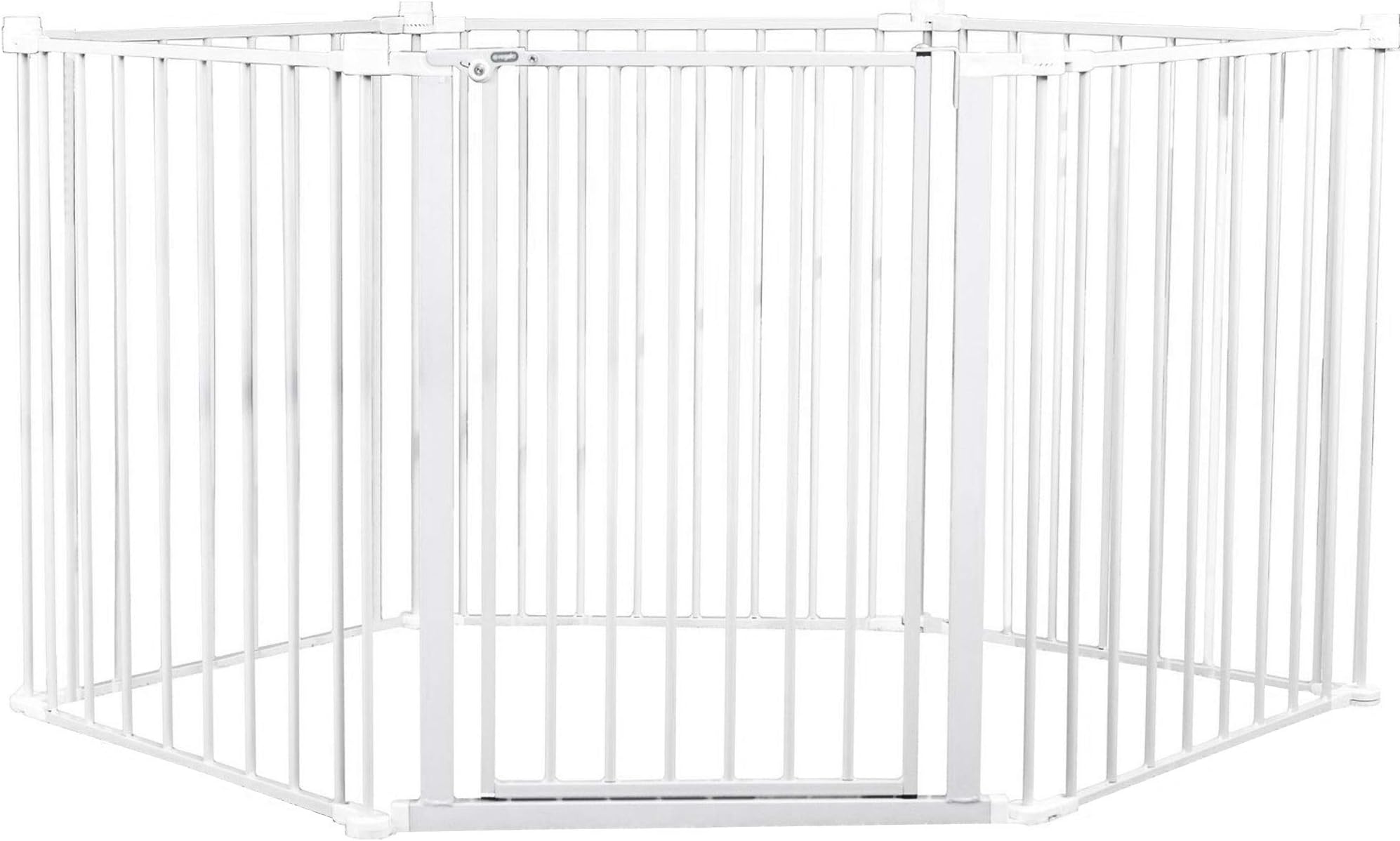 Regalo Safety 192" Super Wide Baby Gate & Play Yard, 2-in-1 Convertible Extra Wide Safety Barrier, Hardware Mounted for Toddlers & Pets, Tested & Safe for 30 Years, American Designed & Owned, White