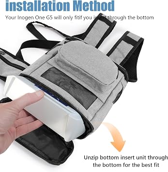 Portable Oxygen Concentrator Backpack Compatible with Inogen One G5 and Inogen Rove 6,Ultra Lightweight Oxygen Machine Carrier Rucksack Carrying Mesh Bag for Walking Travel Outdoor (Grey)