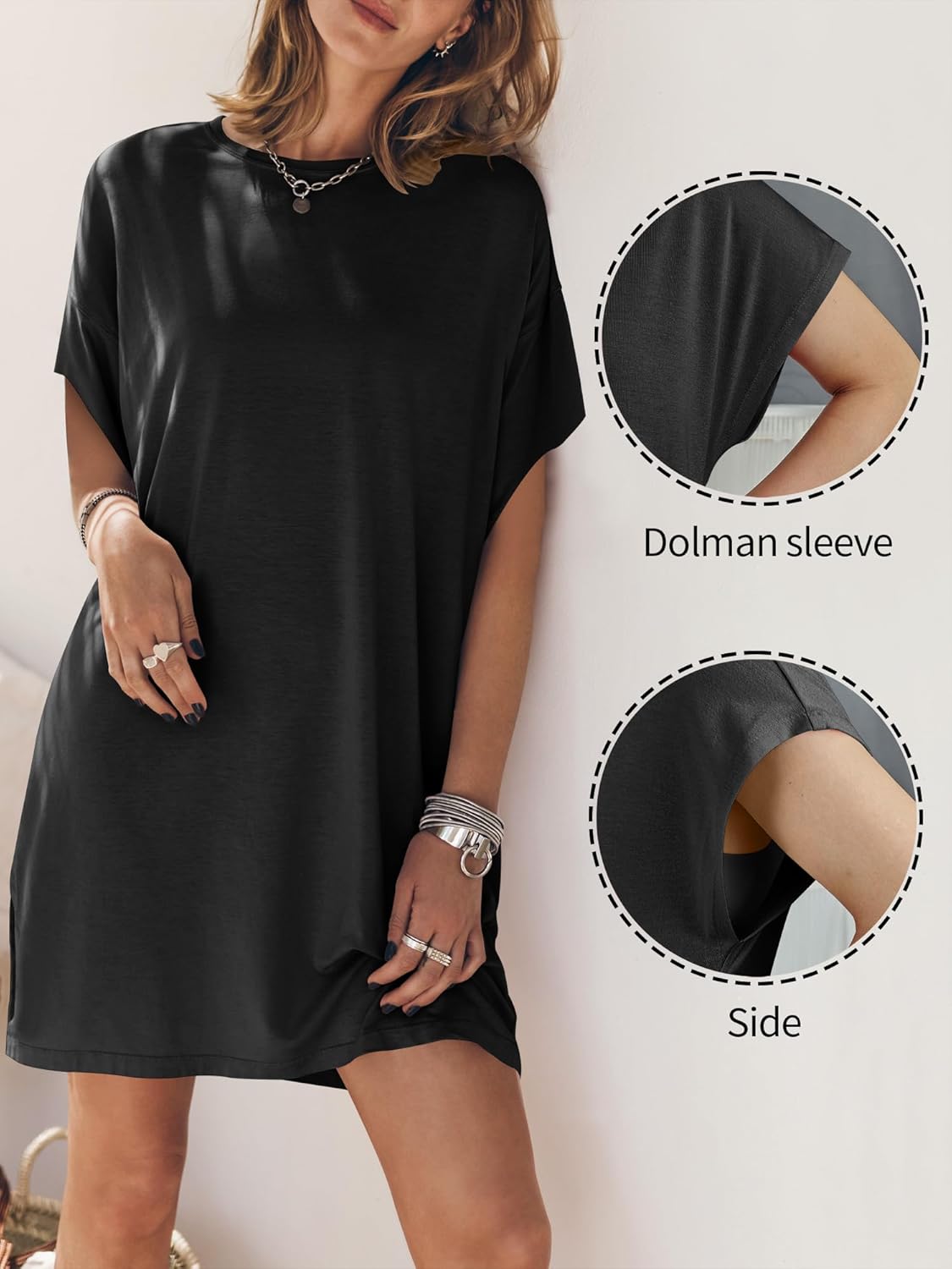 ANRABESS Women’s Summer T Shirt Dress 2026 Beach Vacation Travel Outfits Casual Simple Soft Mini Sundress Cover Up Clothes - Image 4