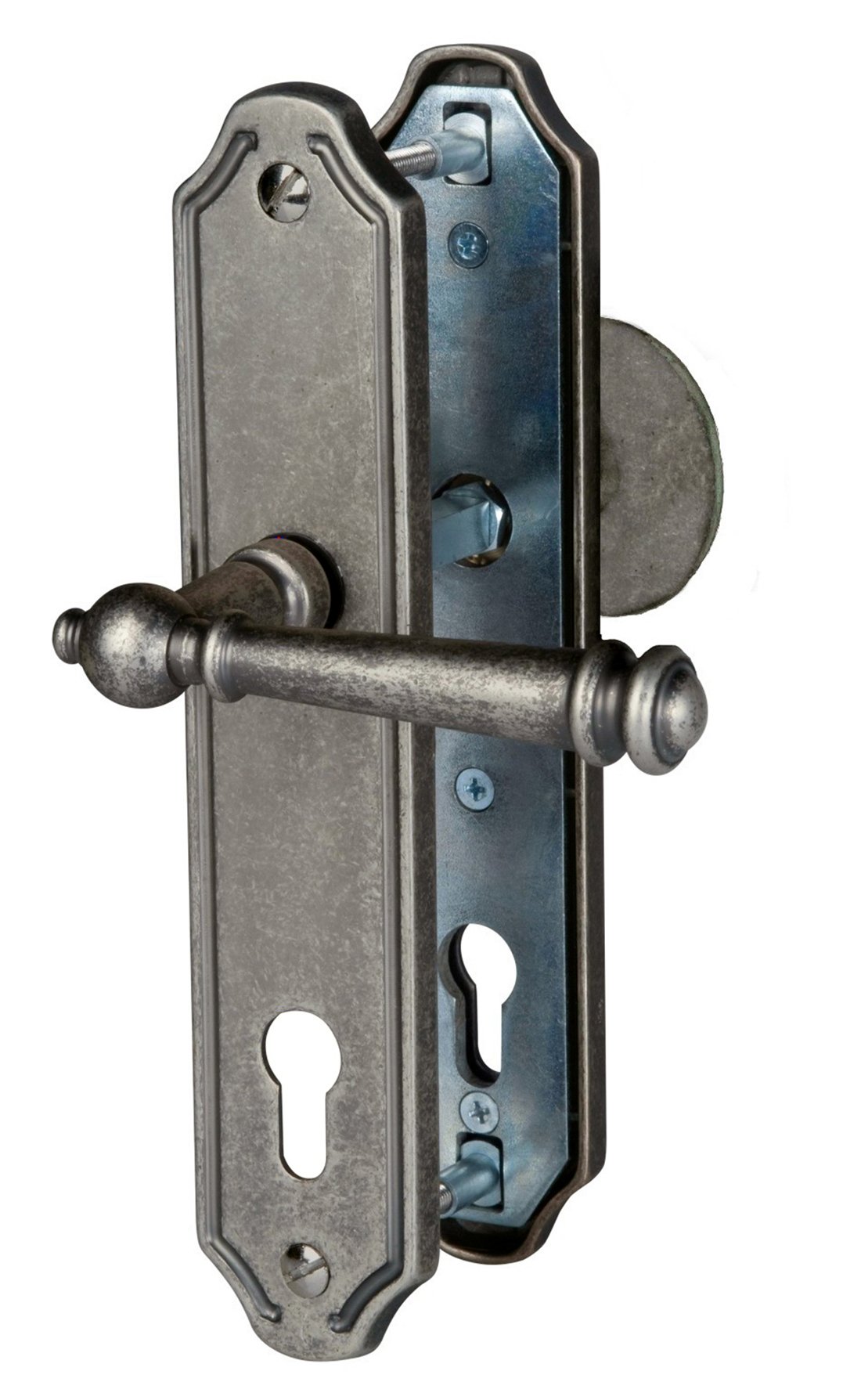 Haustür Schutzbeschlag Kos LS Antik Iron HS 92 mm Kn - Dr Türdrücker