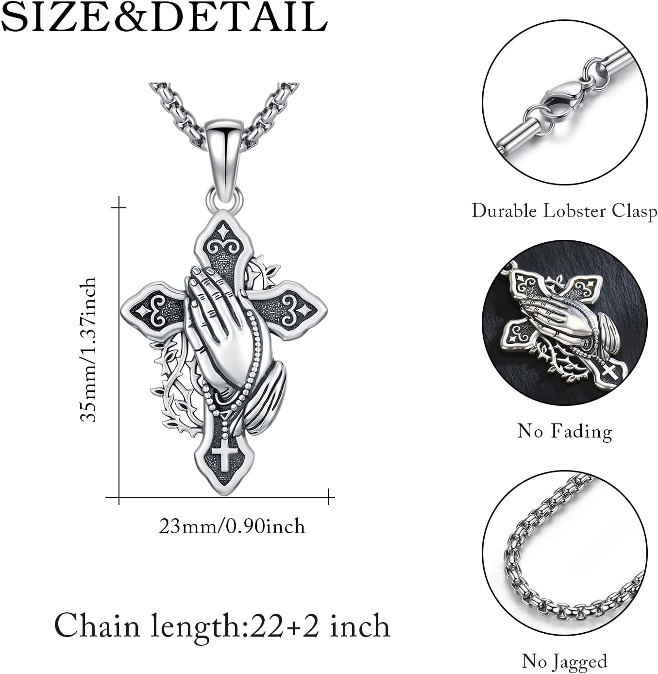 Patron Saint Medal Necklace 925 Sterling Silver Catholic Protection Pendant Religious Jewelry Gifts for Men Women - Image 6