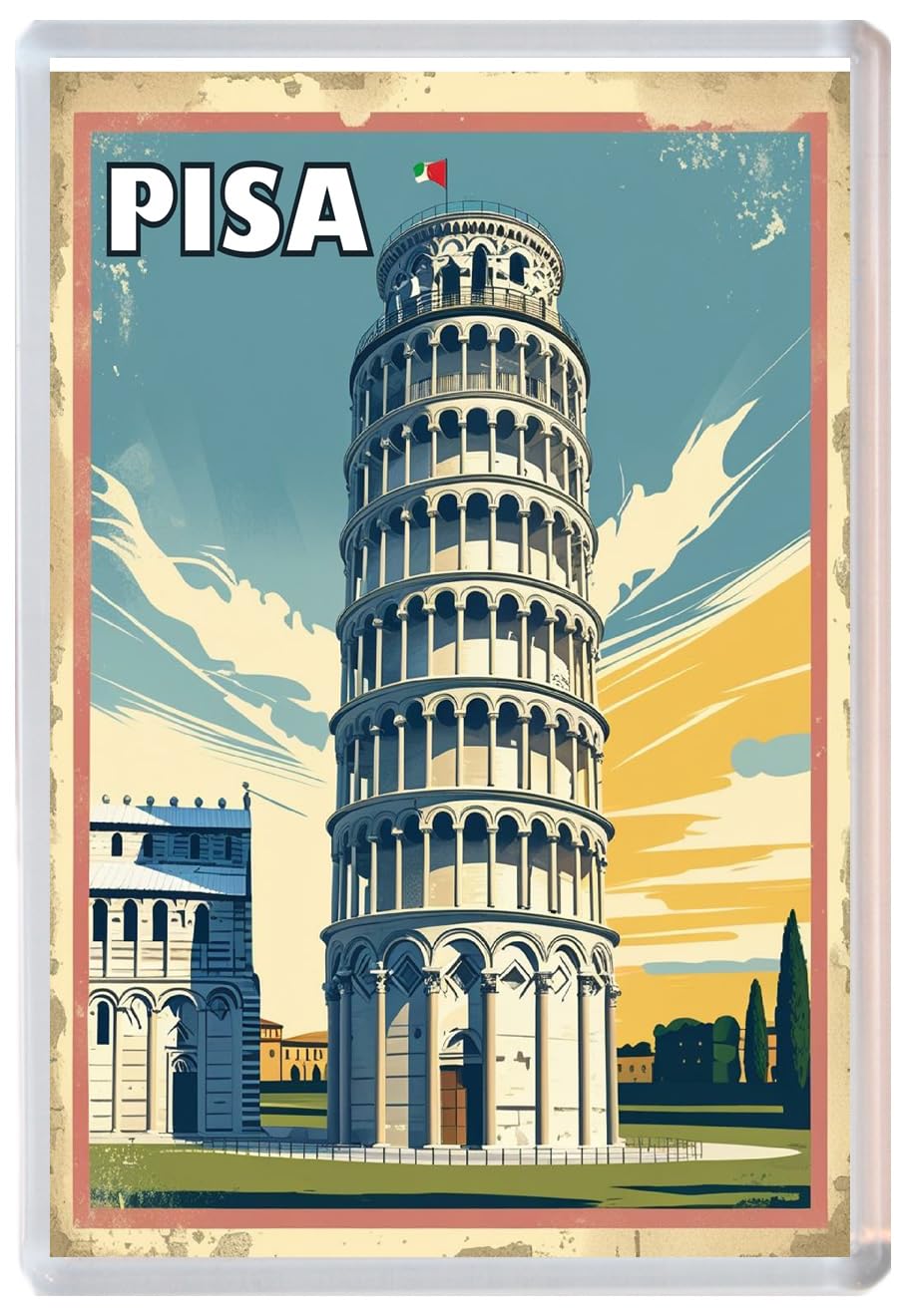 Pisa - Italy - Jumbo Artistic Fridge Magnet 96 x 67mm