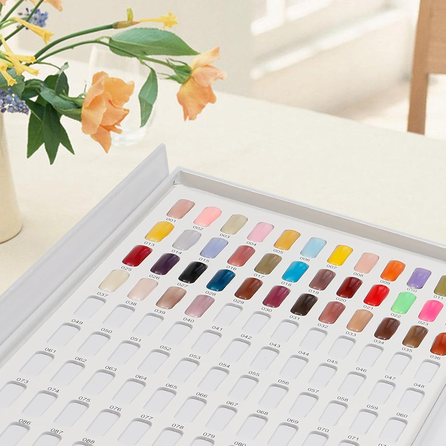 Professional 216 Nail Colors Display Chart, Nail Gel Polish Organizer Card Book, Nail Art Salon Nail Swatch Stick Card board Painting Practice Book