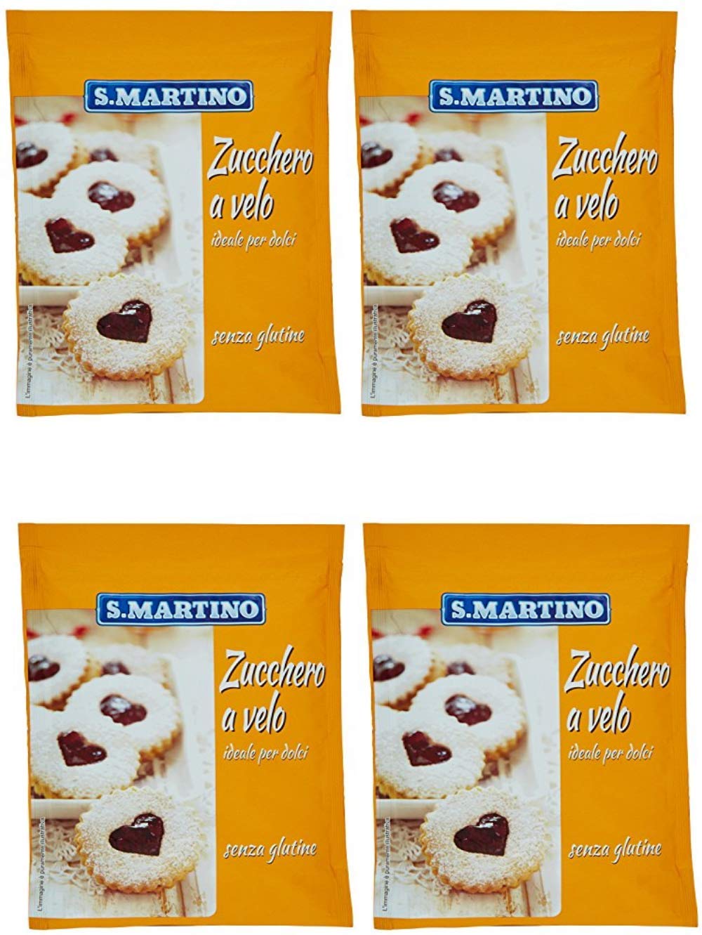S.Martino Zucchero a Velo Icing Sugar Gluten Free 125g 4.41oz, Pack of 4