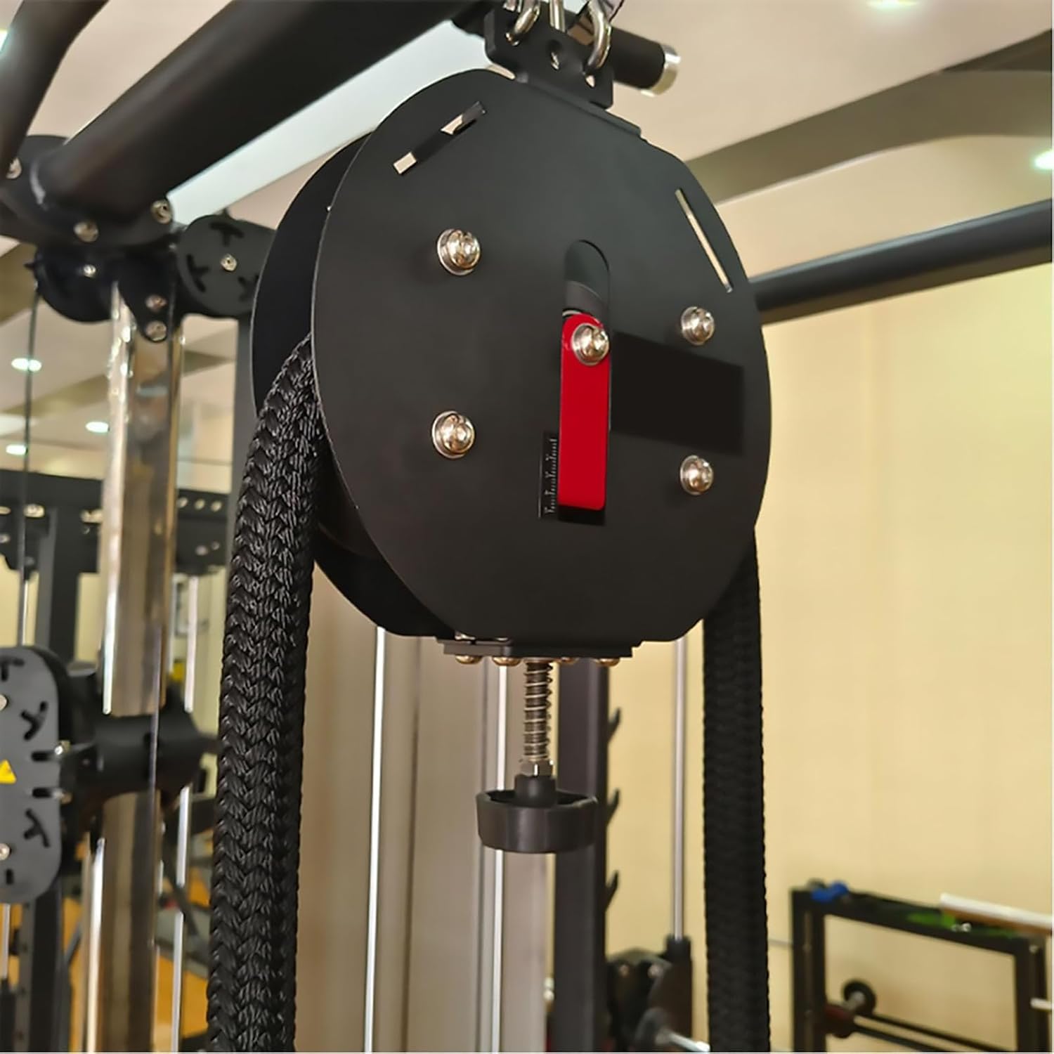 Portable Pulley System for Home Gym - Adjustable Cable Machine, Endless Rope Trainer, Versatile Workout Equipment for Strength Training and Resistance Exercise.
