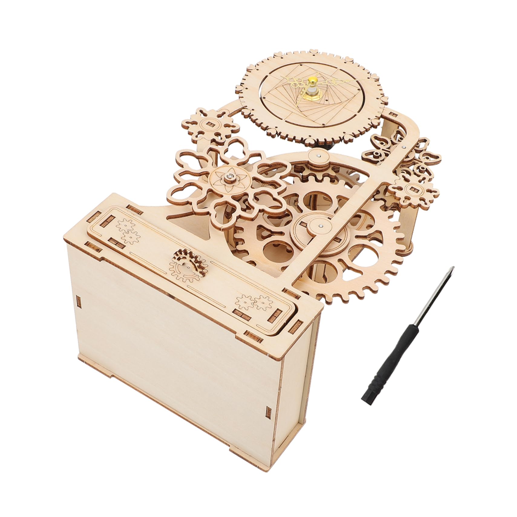 Caja de Música de Madera a Cuerda DIY, Puzzle 3D, 1 Juego