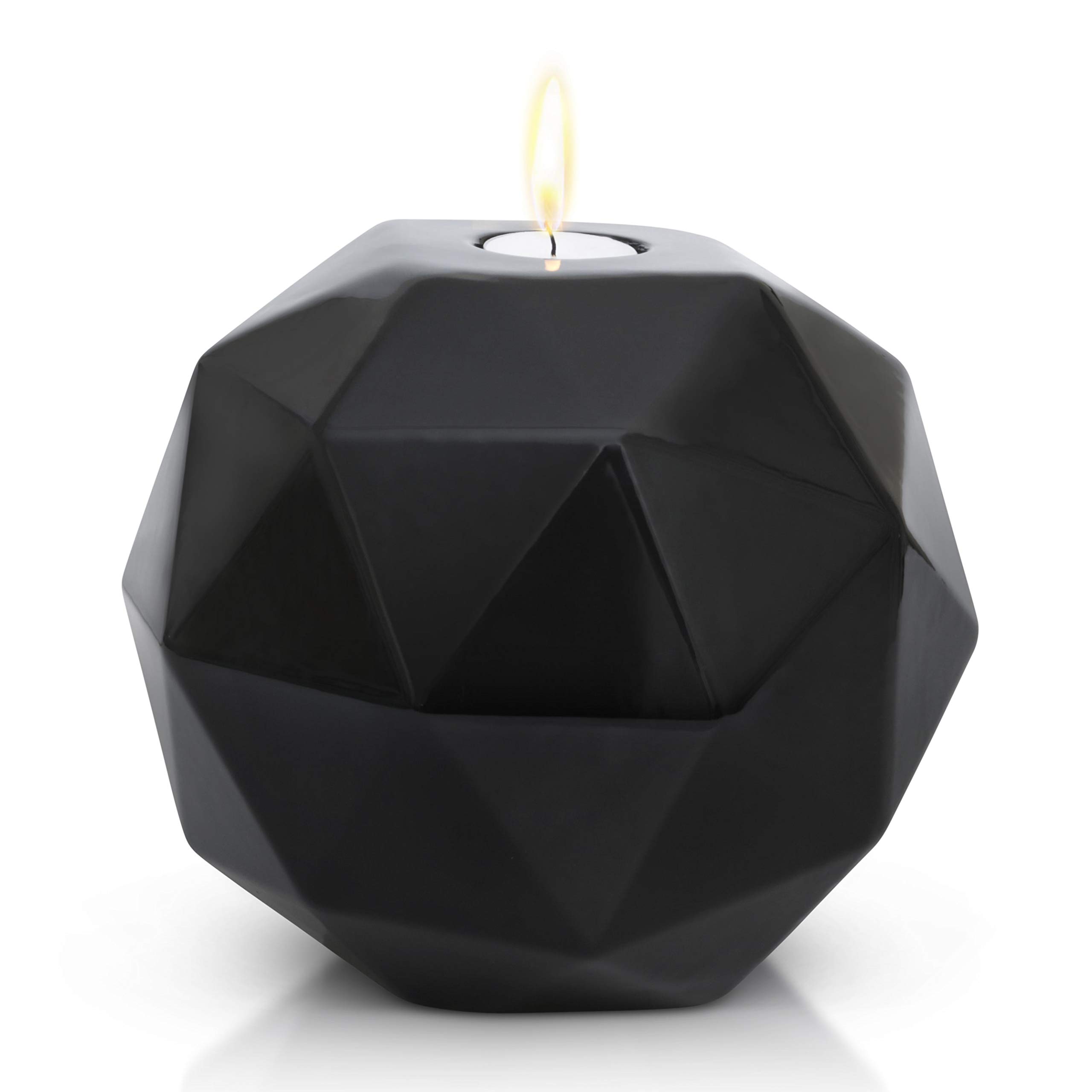 Omoide Large Cremation Urn for Human Ashes | Black Ceramic Urn with Candle | Ashes Urn for Adults Up to 220lbs | Man | Woman | Child | Baby | Pet