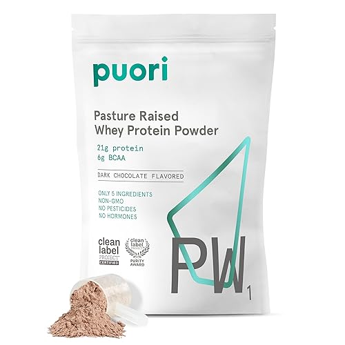 Puori Whey Protein Powder, Dark Chocolate - PW1 Pasture-Raised, Grass-Fed