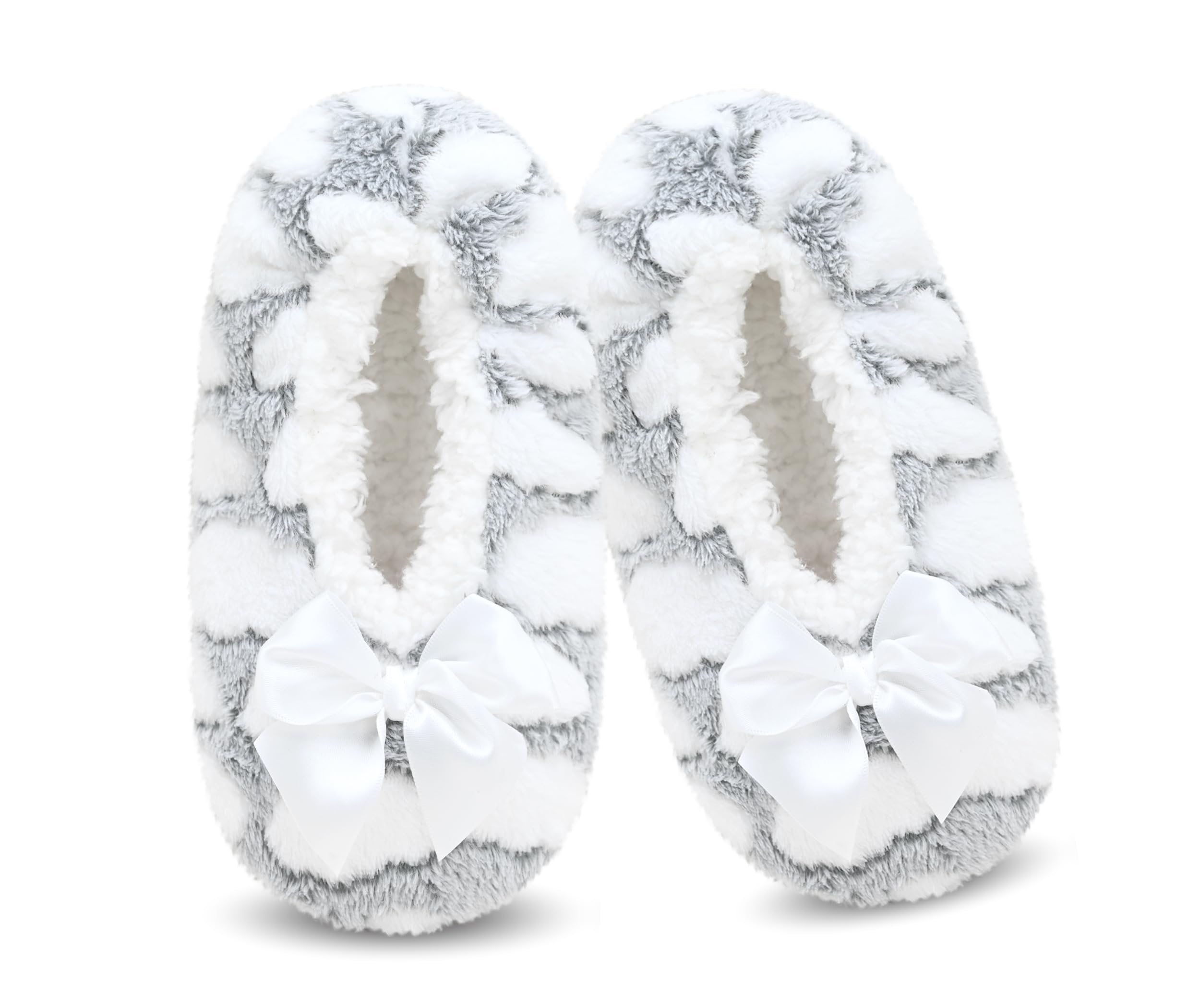 DICUIRD Womens Fleece Slipper Socks Non-Slip Grippers Indoor Slippers