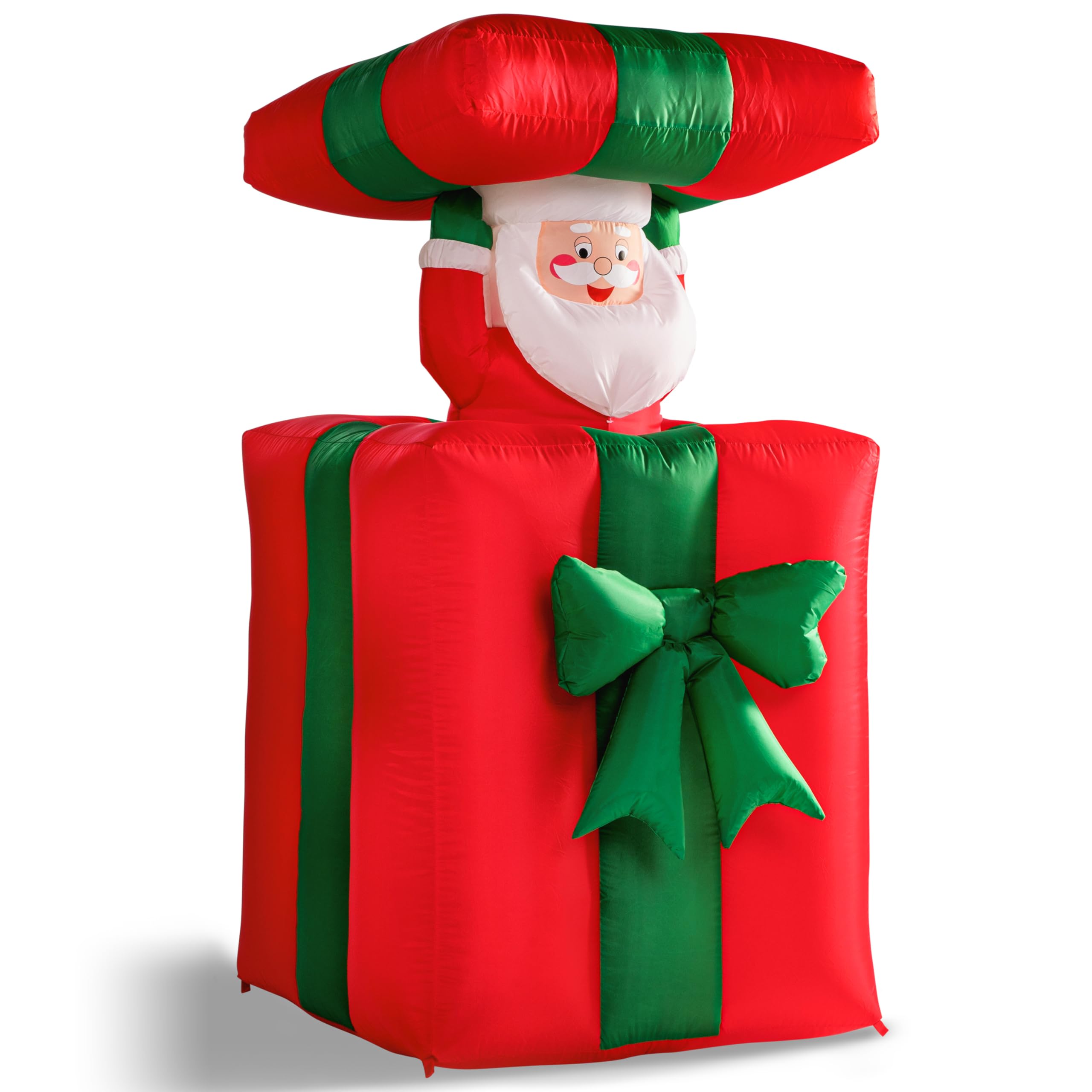 MONZANA® Inflatable Santa Claus | 152cm Height | Jump-out-of-the-Box Feature | LED Illuminated | IP44 Outdoor | Christmas Gift & Decoration